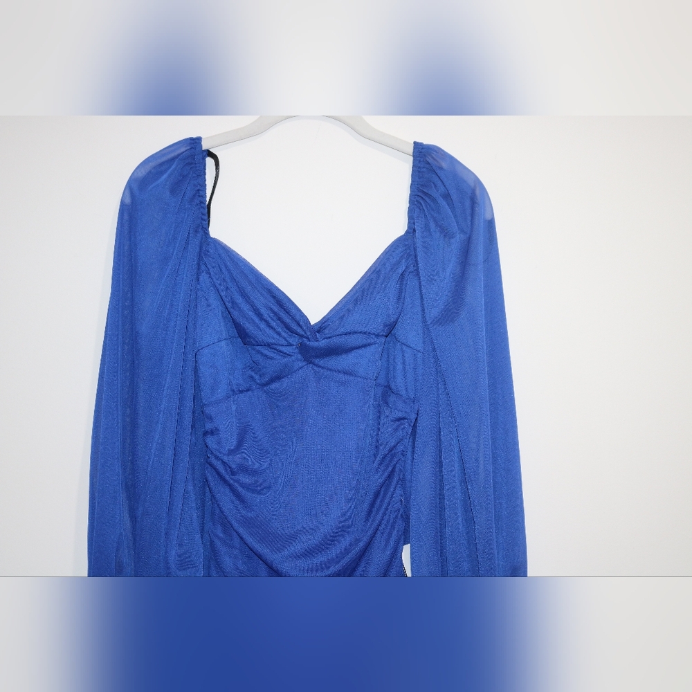 B Darlin Juniors' Ruched Bodycon Dress - Royal - Picture 4 of 9